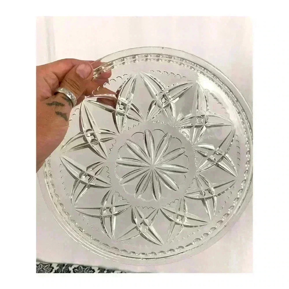 VTG Round Clear Glass Serving Platter 10" - Picture 9 of 9